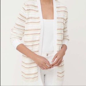 NWOT Loft Striped Shimmer Cardigan Size Small
